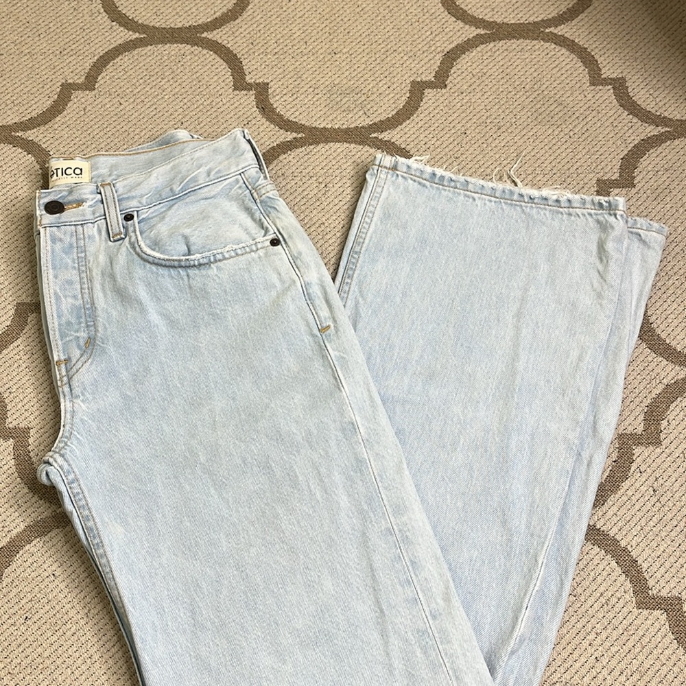 Etica Pale Blue Flared Wide-Leg Jeans